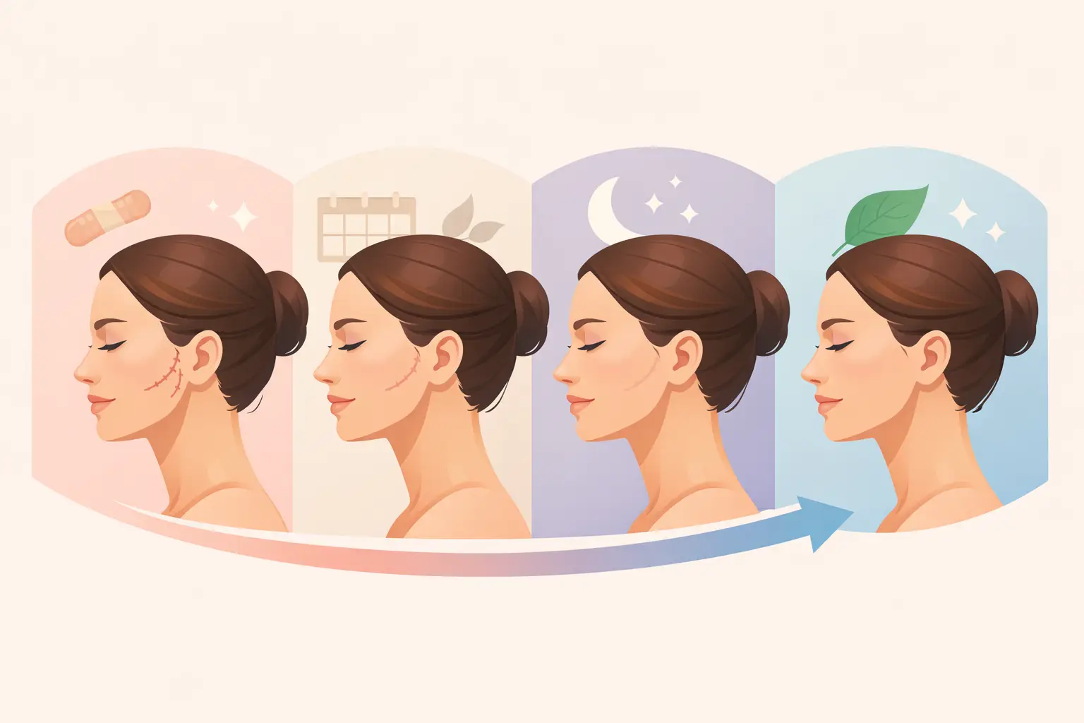 Facelift Scars Healing Stages Week by Week